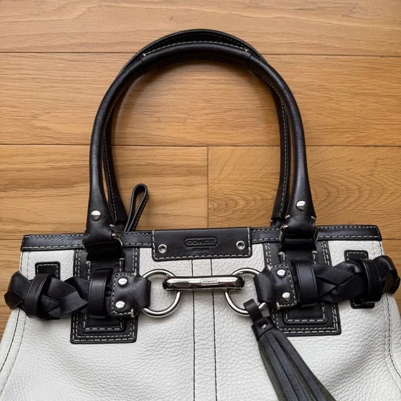 COACH ‘Hamptons’ Braided Leather Satchel - Picture 4 of 16